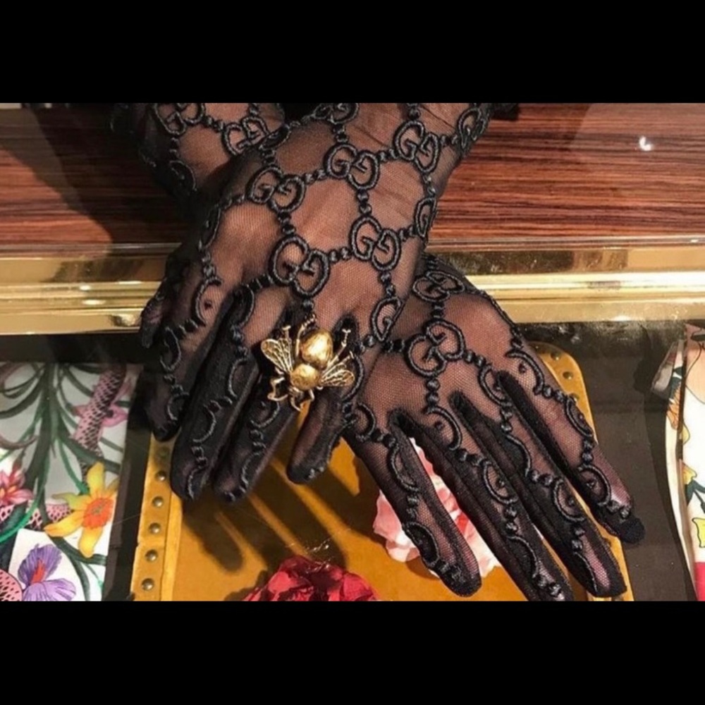 Tulle gloves with GG motif